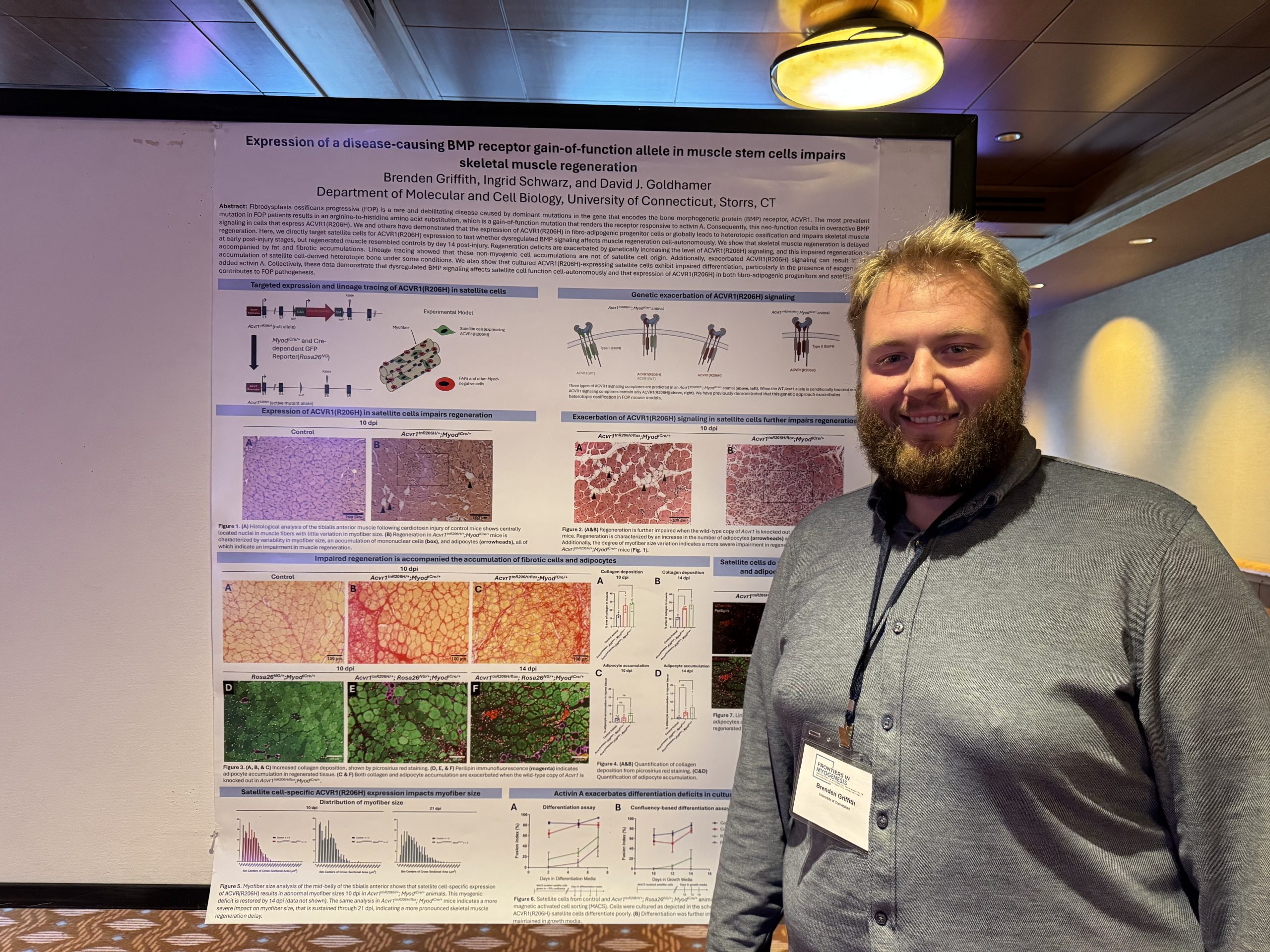 brenden smiling at poster